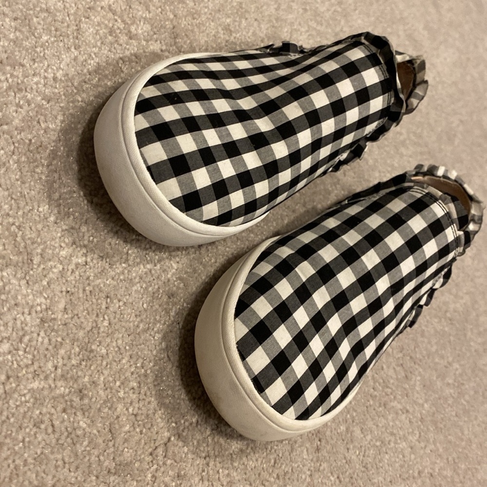 kate spade Black and White Gingham Slip-On Sneakers - Picture 2 of 8